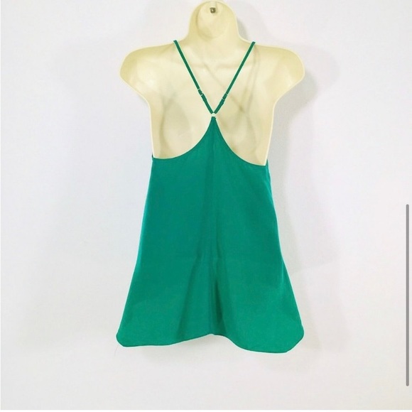 Amanda Uprichard Sz S Silk Spaghetti Strap Racerback Top Cami Asymmetrical Hem - Picture 4 of 4